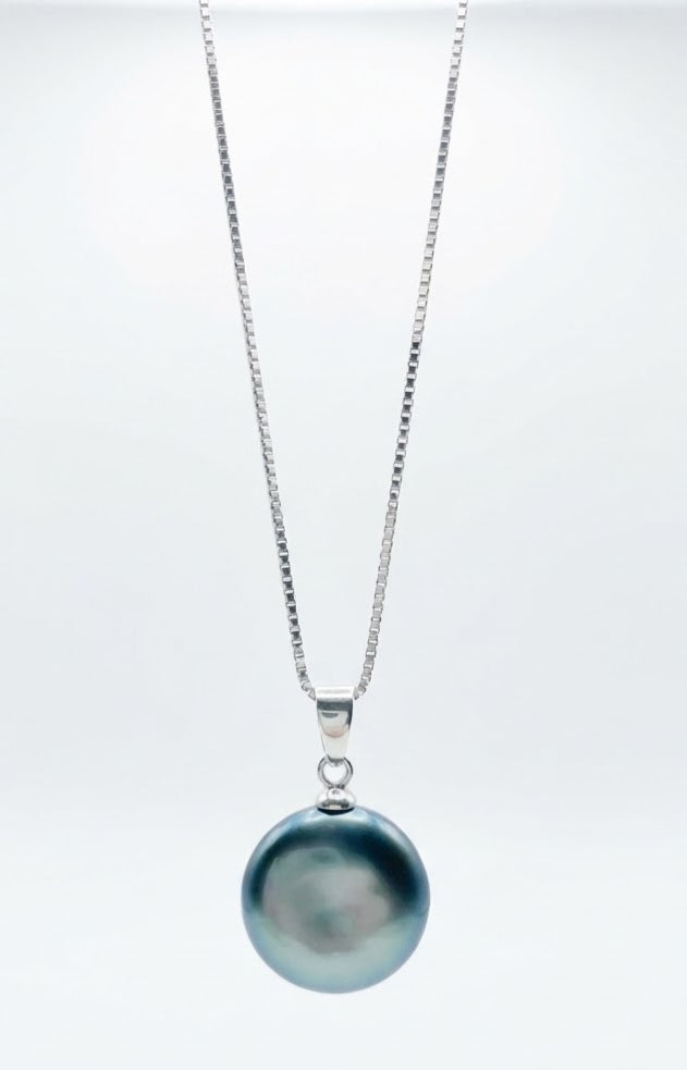Ombre Blue/Green coin necklace