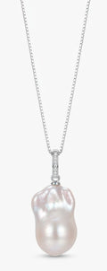 White with Sterling silver baroque necklace