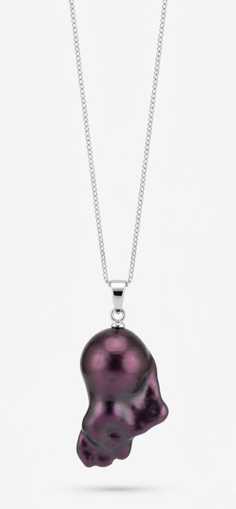 Purple and Gray Baroque Necklace