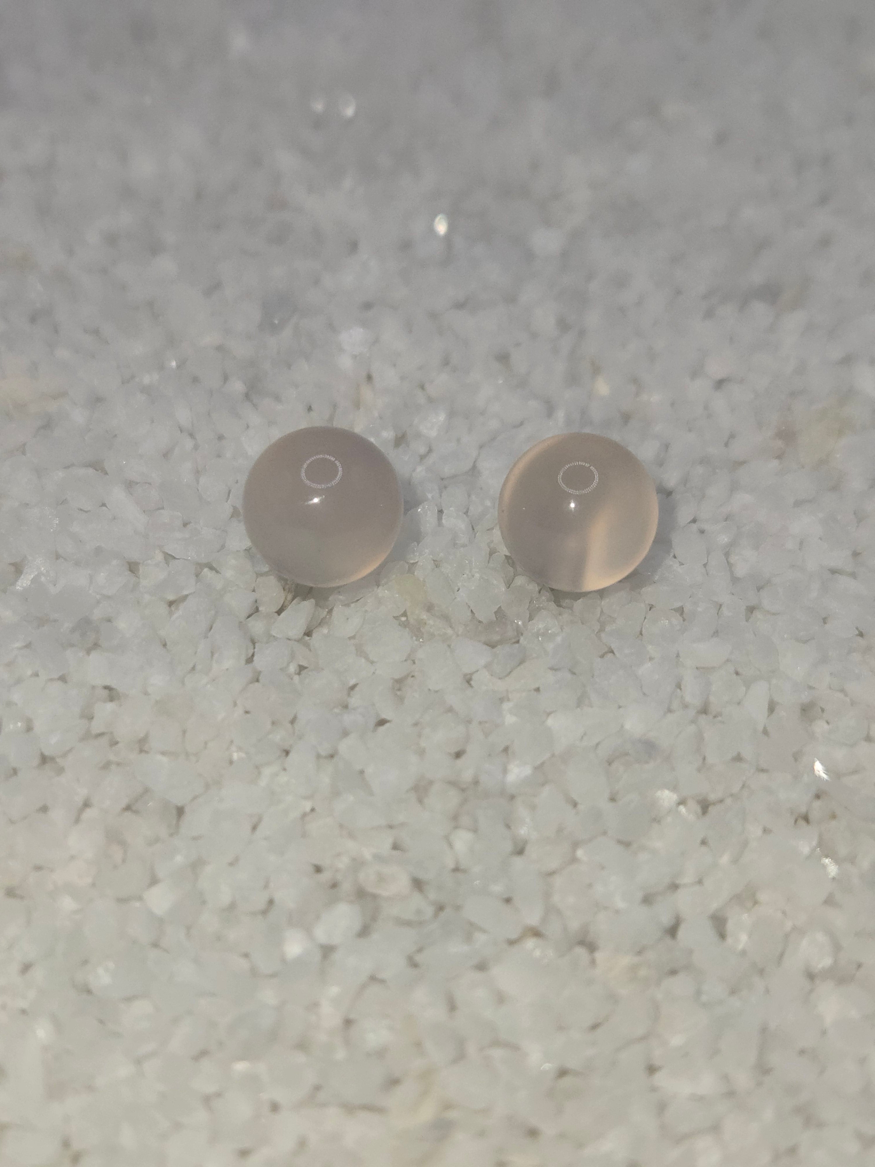 Rose Quartz Gem Ball Earrings