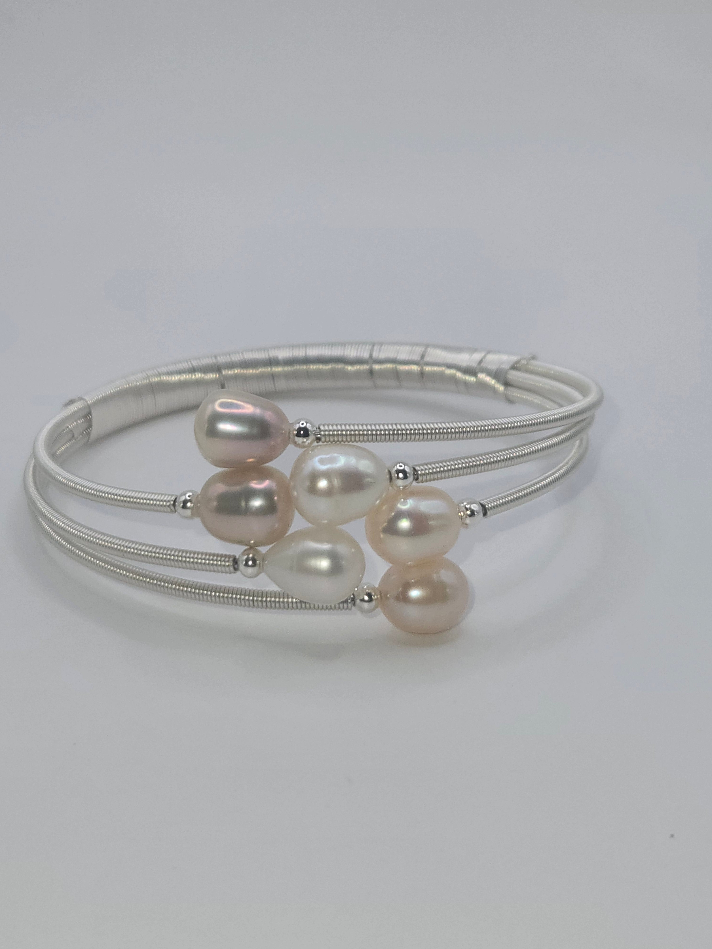Silver Wire Wrap Bangle Bracelet-03