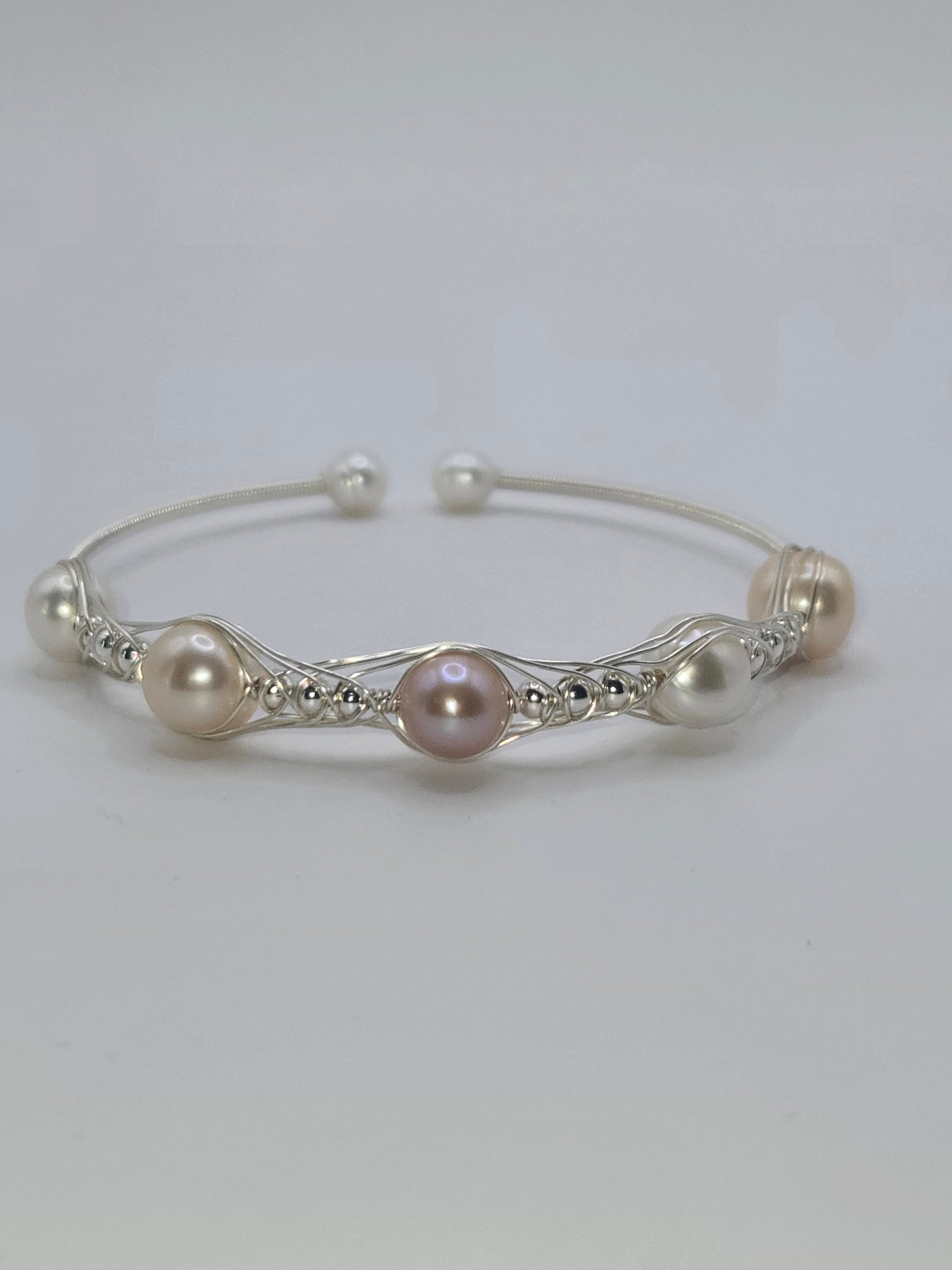 Silver Wire Wrap Bangle Bracelet-06