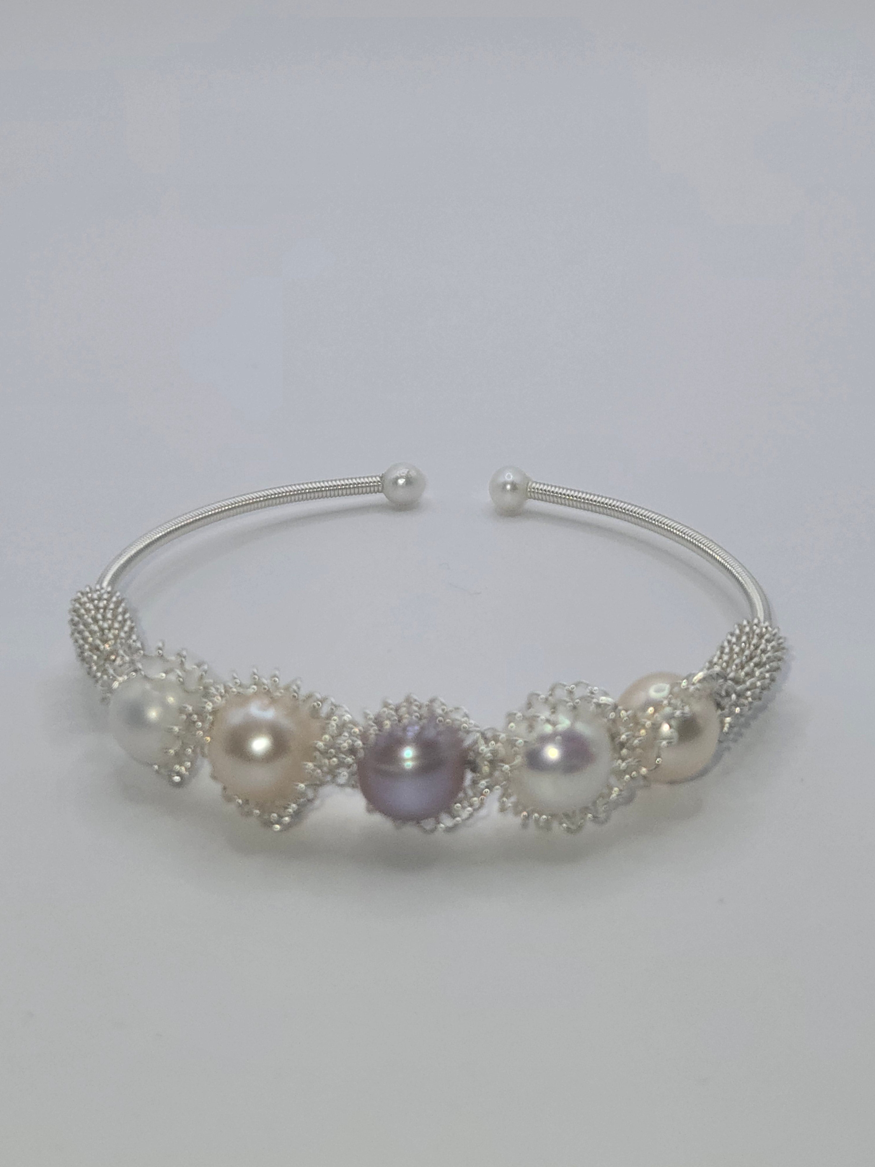 Silver Wire Wrap Bangle Bracelet-07