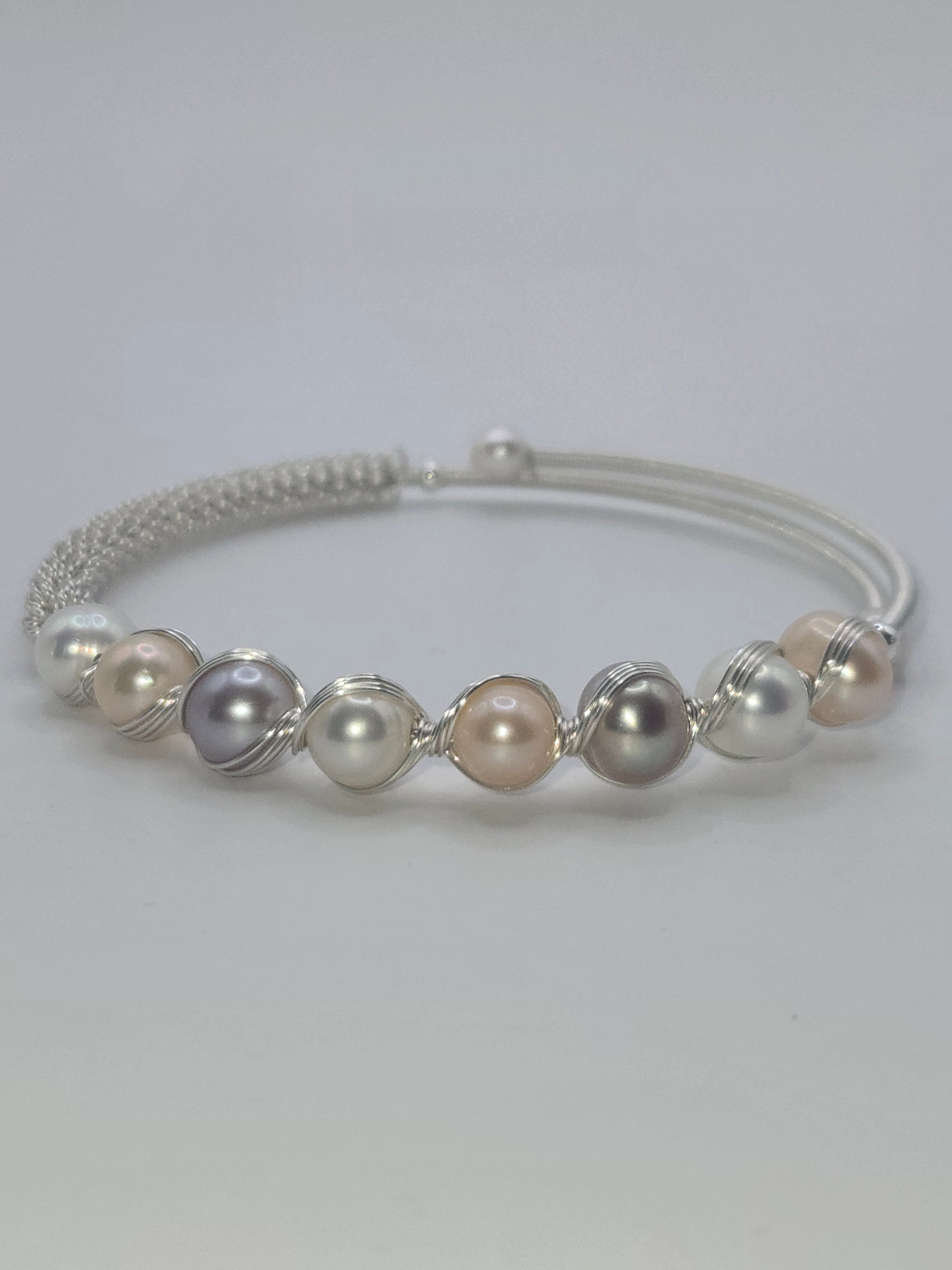 Silver Wire Wrap Bangle Bracelet-09