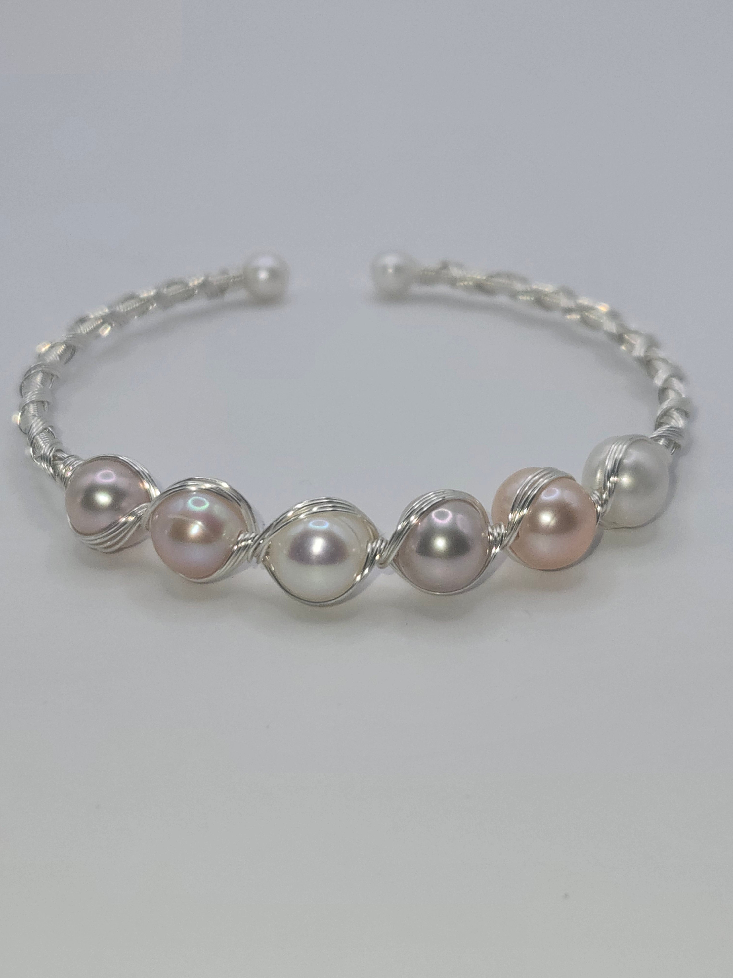 Silver Wire Wrap Bangle Bracelet-10