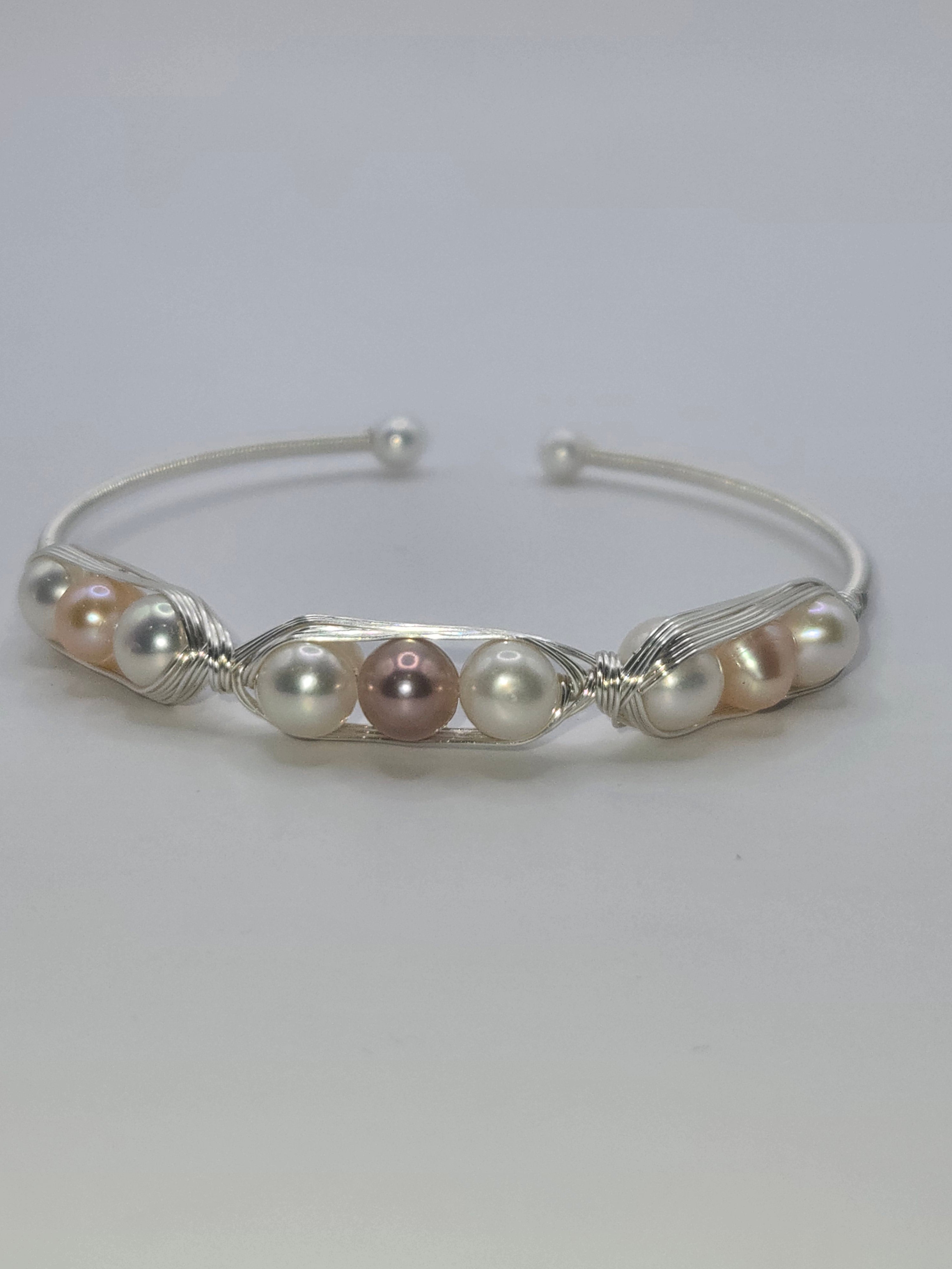 Silver Wire Wrap Bangle Bracelet-12