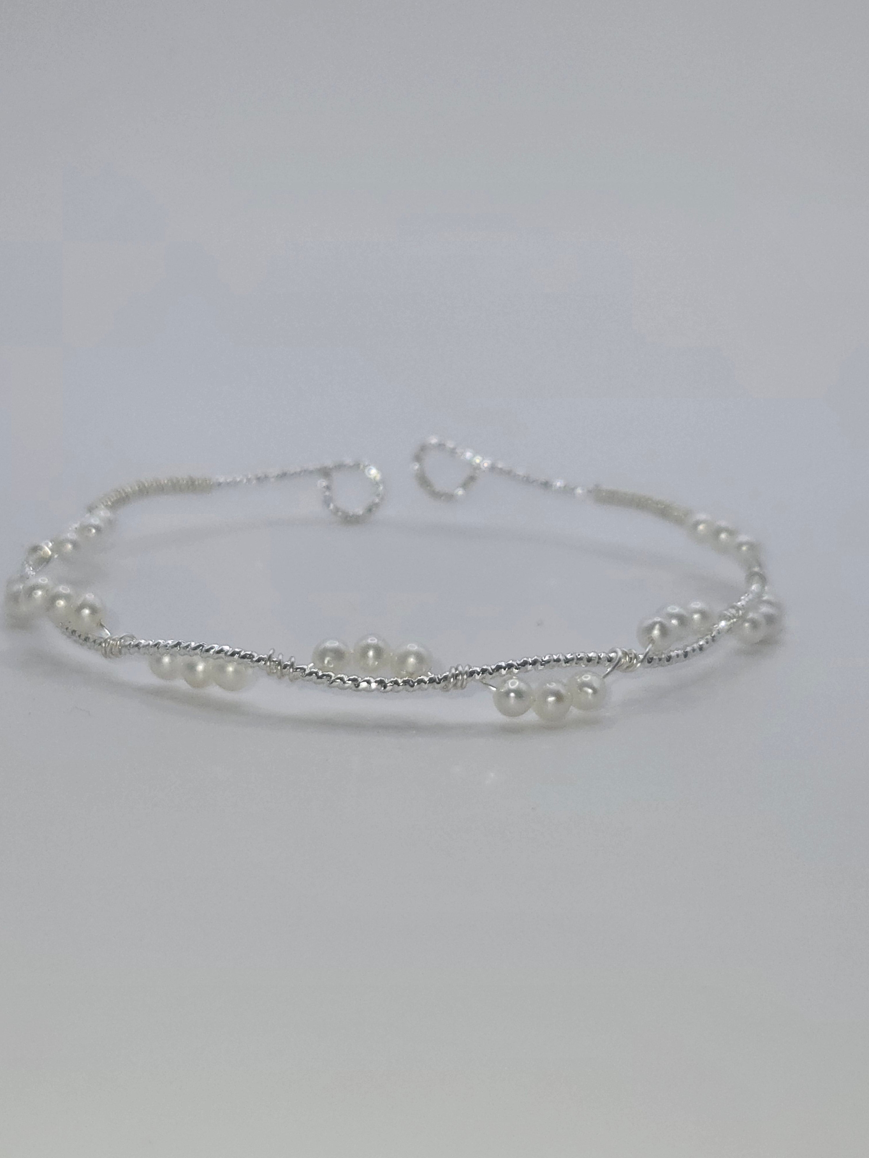 Silver Wire Wrap Bangle Bracelet-14