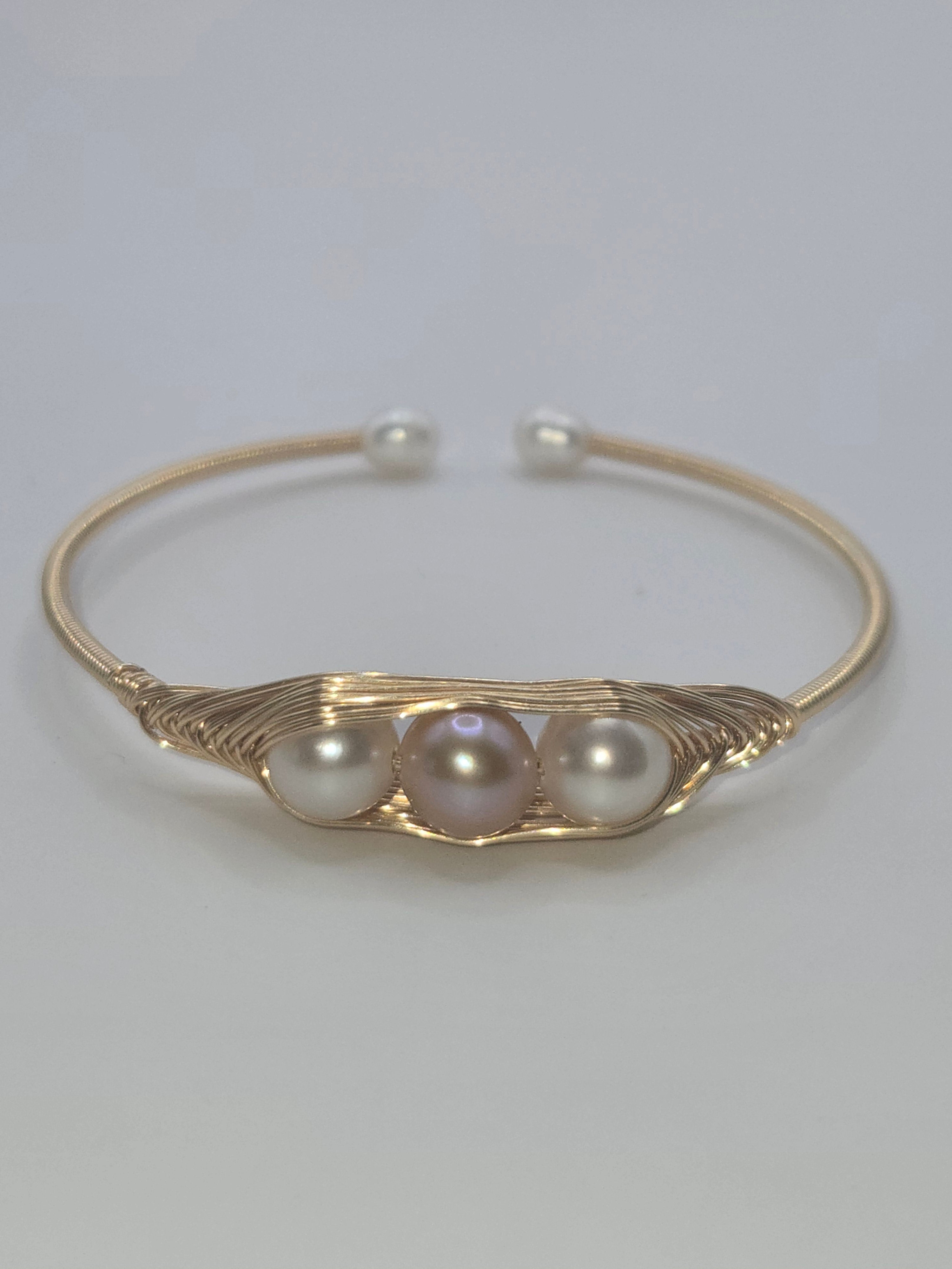 Gold Wire Wrap Bangle Bracelet-15