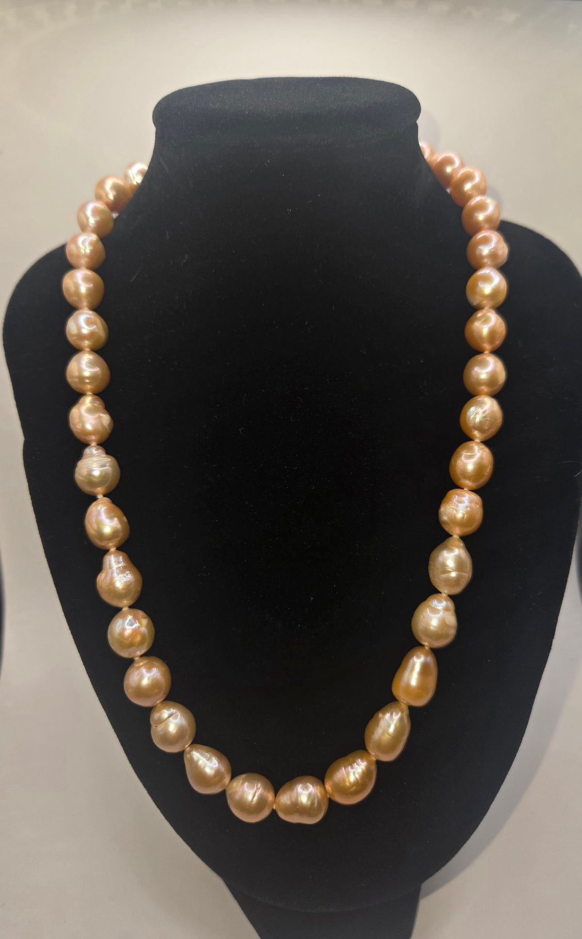 Pre-Mounted Full String Baroque Necklace- Champagne