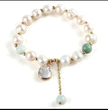 Green Aventurine and Baroque Pearl Bracelet