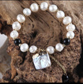 Black Obsidian and Baroque Bracelet