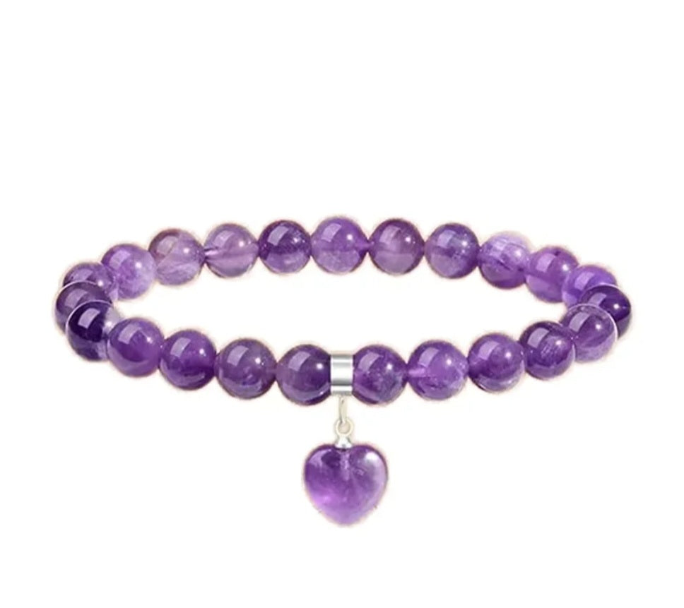 Amethyst Heart Bracelet
