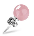 Rose Quartz Gem Ball Earrings