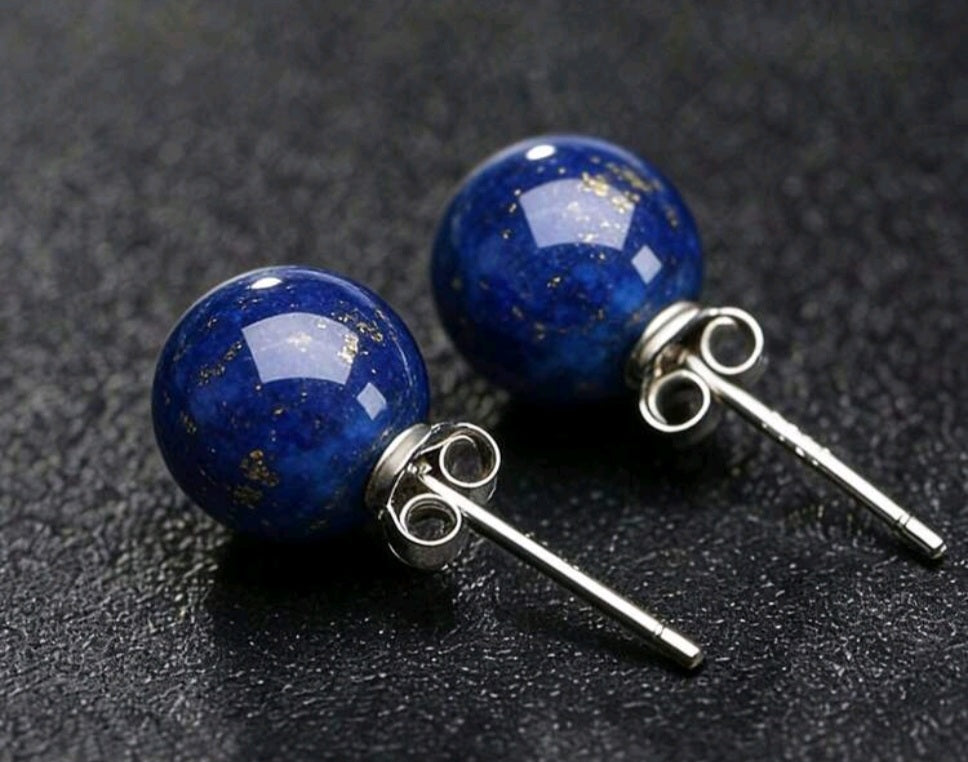 Lapis Lazuli Gem ball Earrings