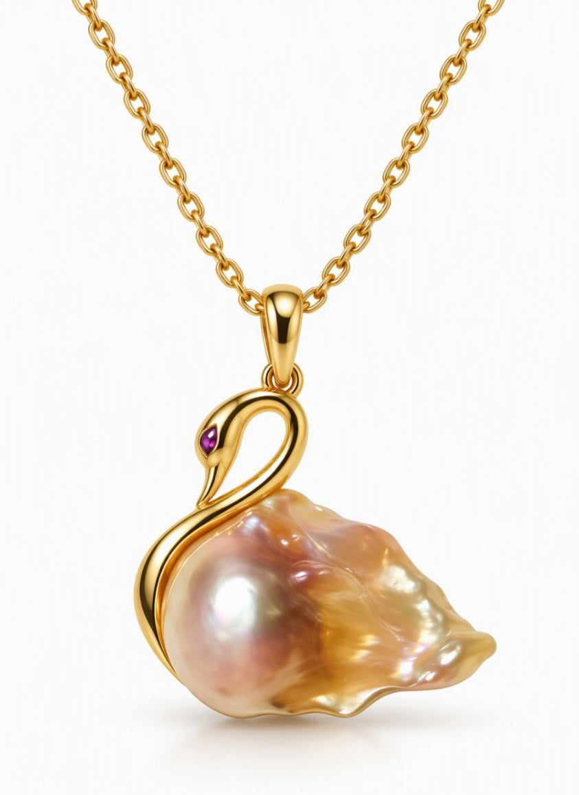 Golden Swan Baroque Necklace