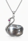 Silver/Gray Swan Baroque Necklace